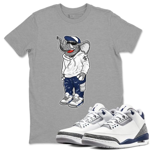 Sneakerhead Elephant Sneaker Tee - Casual Unisex Cotton Sneaker T-Shirt To Match 3s Midnight Navy Jezsport.com