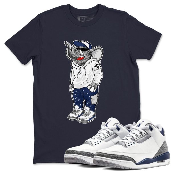 Sneakerhead Elephant Sneaker Tee - Casual Unisex Cotton Sneaker T-Shirt To Match 3s Midnight Navy Jezsport.com