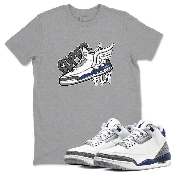 Super Fly Sneaker Tee - Casual Unisex Cotton Sneaker T-Shirt To Match 3s Midnight Navy Jezsport.com