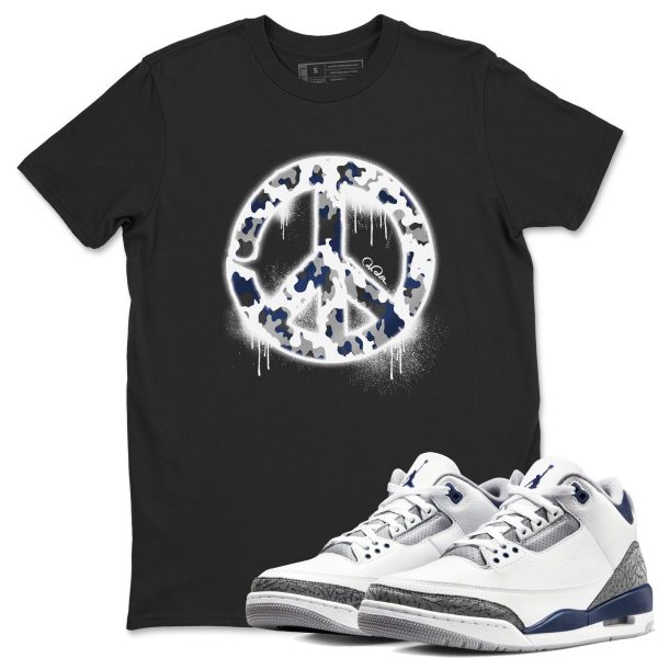 Peace Sign Sneaker Tee - Casual Unisex Cotton Sneaker T-Shirt To Match 3s Midnight Navy Jezsport.com