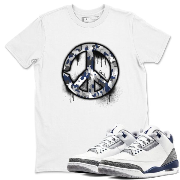 Peace Sign Sneaker Tee - Casual Unisex Cotton Sneaker T-Shirt To Match 3s Midnight Navy Jezsport.com