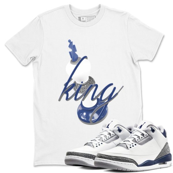 3D King Sneaker Tee - Casual Unisex Cotton Sneaker T-Shirt To Match 3s Midnight Navy Jezsport.com