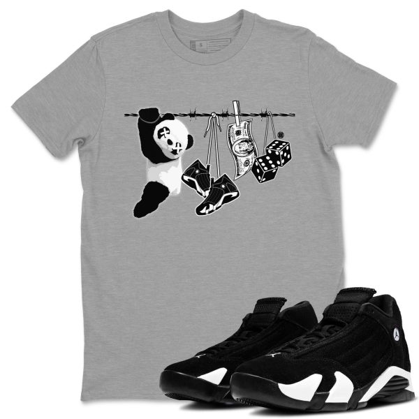 Clothesline Sneaker Tee - Casual Unisex Cotton Sneaker T-Shirt To Match 14s Black White Jezsport.com