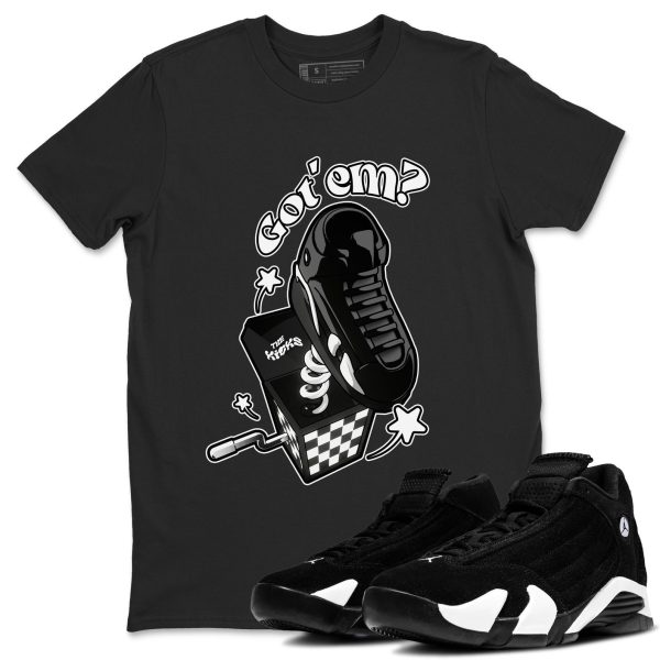 Shoe In The Box Sneaker Tee - Casual Unisex Cotton Sneaker T-Shirt To Match 14s Black White Jezsport.com