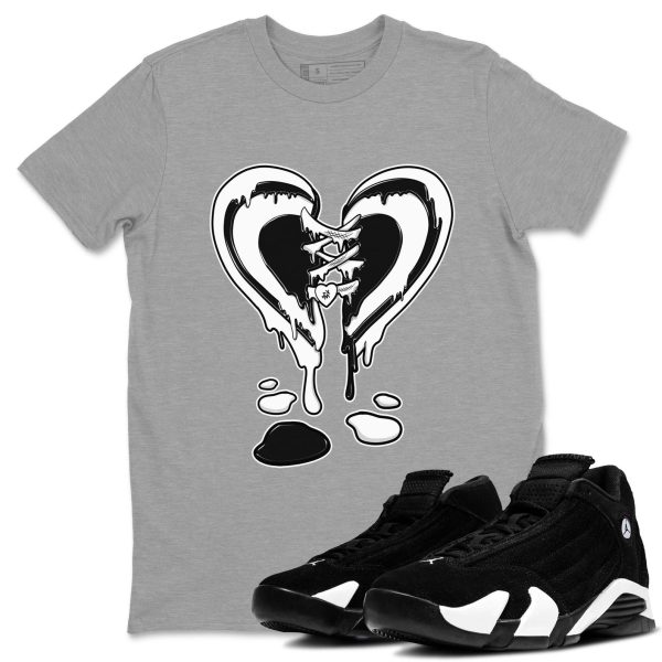 Melting Heart Sneaker Tee - Casual Unisex Cotton Sneaker T-Shirt To Match 14s Black White Jezsport.com