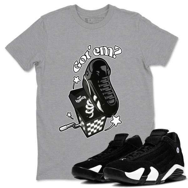 Shoe In The Box Sneaker Tee - Casual Unisex Cotton Sneaker T-Shirt To Match 14s Black White Jezsport.com