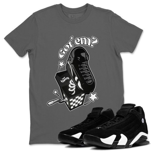 Shoe In The Box Sneaker Tee - Casual Unisex Cotton Sneaker T-Shirt To Match 14s Black White Jezsport.com