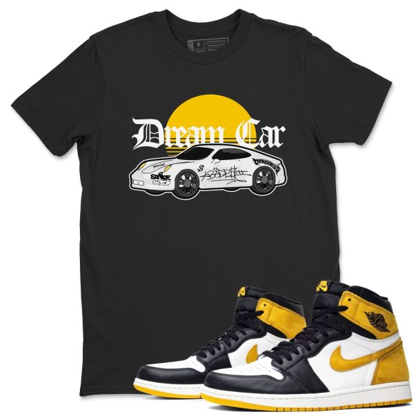 Dream Car - Casual Unisex Cotton Sneaker T-Shirt To Match 1s Yellow Ochre Streetwear Jezsport.com