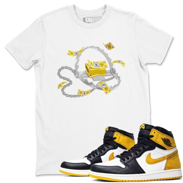 Trap Money - Casual Unisex Cotton Sneaker T-Shirt To Match 1s Yellow Ochre Streetwear Jezsport.com