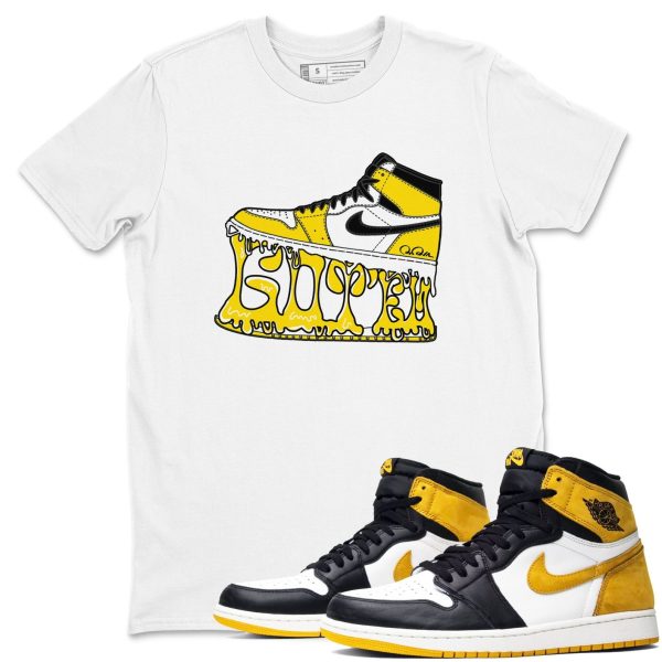 Shoe Stuck - Casual Unisex Cotton Sneaker T-Shirt To Match 1s Yellow Ochre Streetwear Jezsport.com