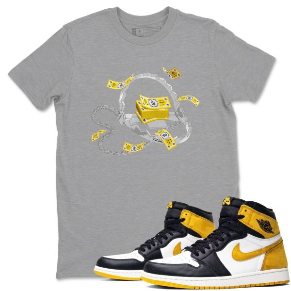 Trap Money - Casual Unisex Cotton Sneaker T-Shirt To Match 1s Yellow Ochre Streetwear Jezsport.com