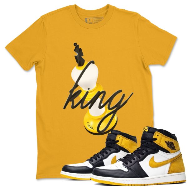 3D King - Casual Unisex Cotton Sneaker T-Shirt To Match 1s Yellow Ochre Streetwear Jezsport.com