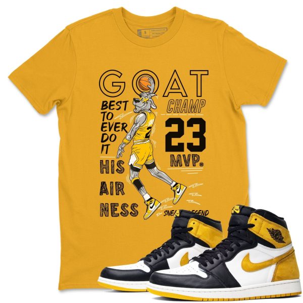 MVP Goat - Casual Unisex Cotton Sneaker T-Shirt To Match 1s Yellow Ochre Streetwear Jezsport.com