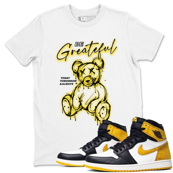 Be Grateful - Casual Unisex Cotton Sneaker T-Shirt To Match 1s Yellow Ochre Streetwear Jezsport.com