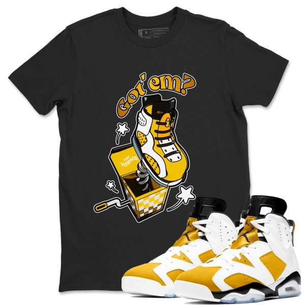 Shoe In The Box Sneaker Tee - Casual Unisex Cotton Sneaker T-Shirt To Match 6s Yellow Ochre Streetwear Jezsport.com