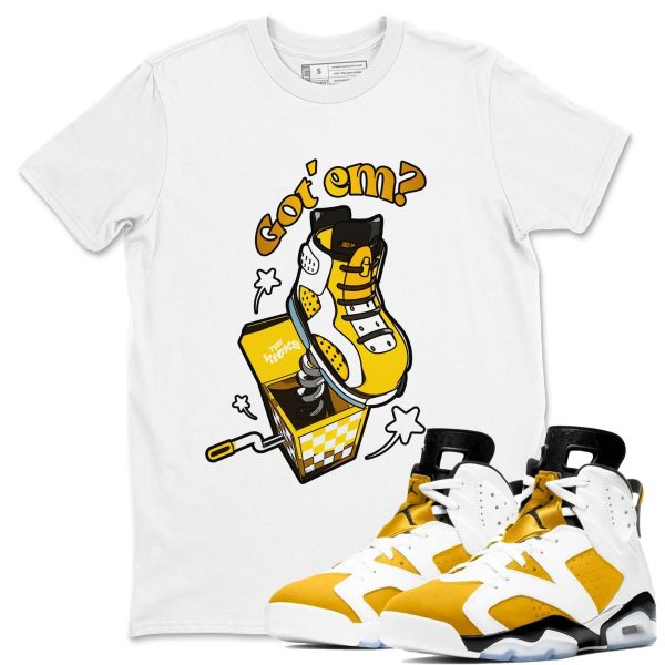 Shoe In The Box Sneaker Tee - Casual Unisex Cotton Sneaker T-Shirt To Match 6s Yellow Ochre Streetwear Jezsport.com