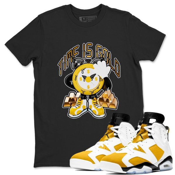 Time Is Gold Sneaker Tee - Casual Unisex Cotton Sneaker T-Shirt To Match 6s Yellow Ochre Streetwear Jezsport.com