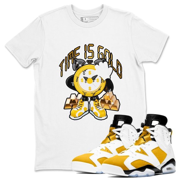 Time Is Gold Sneaker Tee - Casual Unisex Cotton Sneaker T-Shirt To Match 6s Yellow Ochre Streetwear Jezsport.com