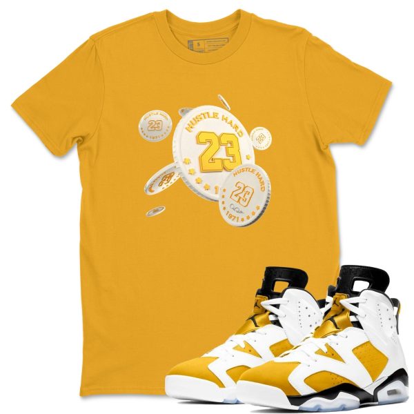 Coin Drop Sneaker Tee - Casual Unisex Cotton Sneaker T-Shirt To Match 6s Yellow Ochre Streetwear Jezsport.com