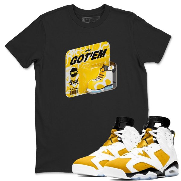 Vintage Toy Packaging - Casual Unisex Cotton Sneaker T-Shirt To Match 6s Yellow Ochre Streetwear Jezsport.com