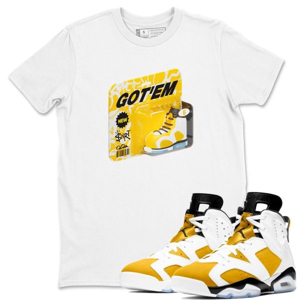 Vintage Toy Packaging - Casual Unisex Cotton Sneaker T-Shirt To Match 6s Yellow Ochre Streetwear Jezsport.com