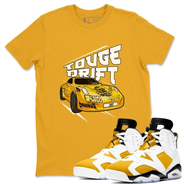 Touge Drift - Casual Unisex Cotton Sneaker T-Shirt To Match 6s Yellow Ochre Streetwear Jezsport.com