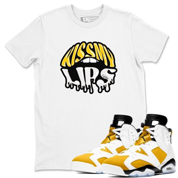 Kiss My Lips - Casual Unisex Cotton Sneaker T-Shirt To Match 6s Yellow Ochre Streetwear Jezsport.com