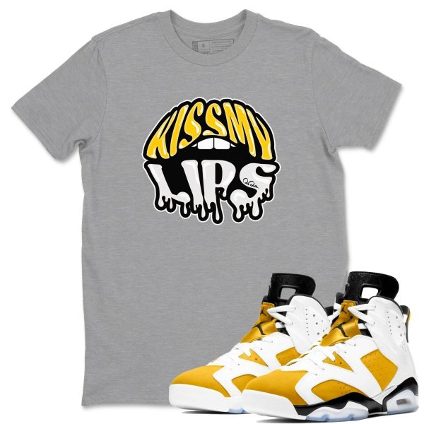 Kiss My Lips - Casual Unisex Cotton Sneaker T-Shirt To Match 6s Yellow Ochre Streetwear Jezsport.com