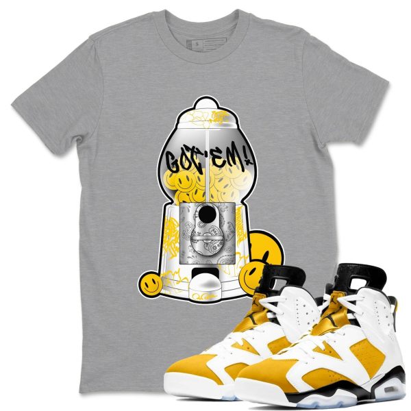 Gumball Machine - Casual Unisex Cotton Sneaker T-Shirt To Match 6s Yellow Ochre Streetwear Jezsport.com