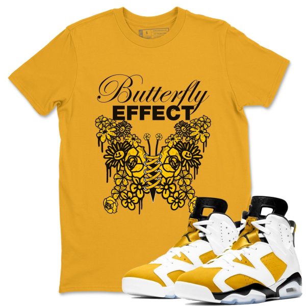 Butterfly Effect Casual Unisex Cotton Sneaker T-Shirt To Match 6s Yellow Ochre Streetwear Jezsport.com