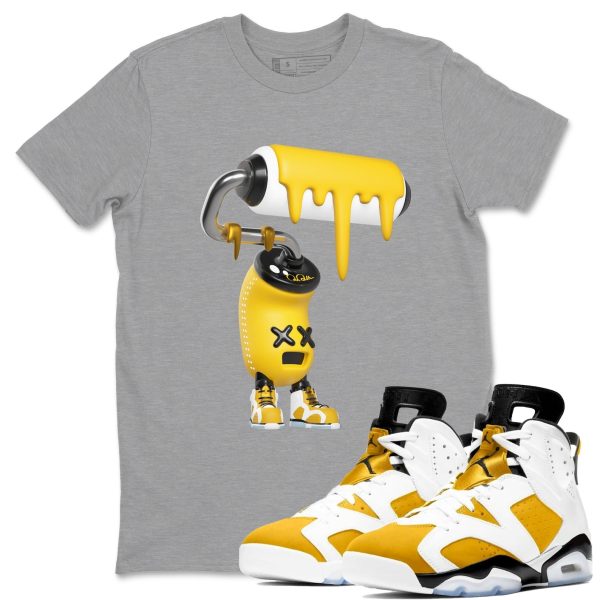 3D Paint Roller - Casual Unisex Cotton Sneaker T-Shirt To Match 6s Yellow Ochre Streetwear Jezsport.com