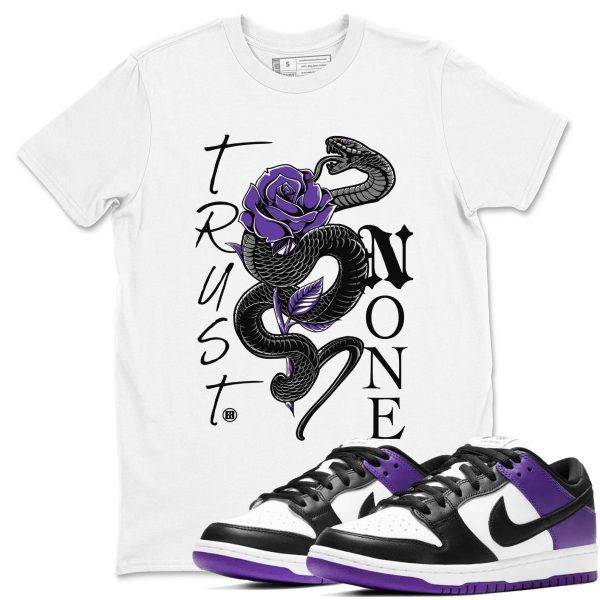 Trust None Sneaker Tee - Casual Unisex Cotton Sneaker T-Shirt To Match Dunks Court Purple Jezsport.com