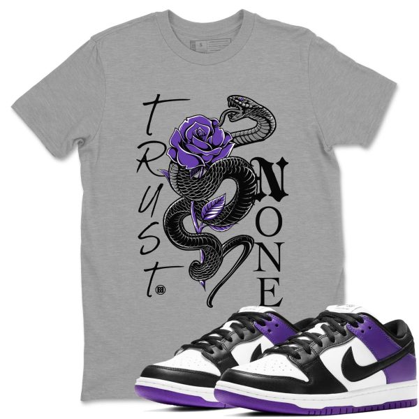 Trust None Sneaker Tee - Casual Unisex Cotton Sneaker T-Shirt To Match Dunks Court Purple Jezsport.com