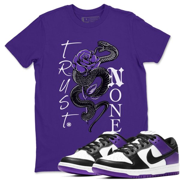 Trust None Sneaker Tee - Casual Unisex Cotton Sneaker T-Shirt To Match Dunks Court Purple Jezsport.com