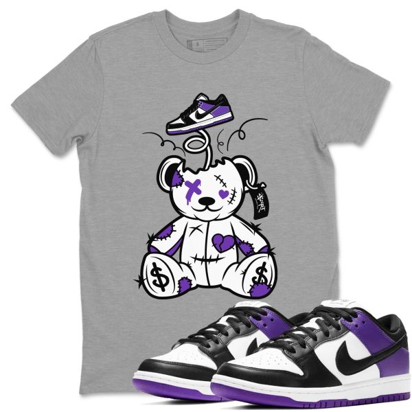 Surprise Teddy Bear Sneaker Tee - Casual Unisex Cotton Sneaker T-Shirt To Match Dunks Court Purple Jezsport.com