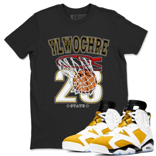 Basketball - Casual Unisex Cotton Sneaker T-Shirt To Match 6s Yellow Ochre Streetwear Jezsport.com