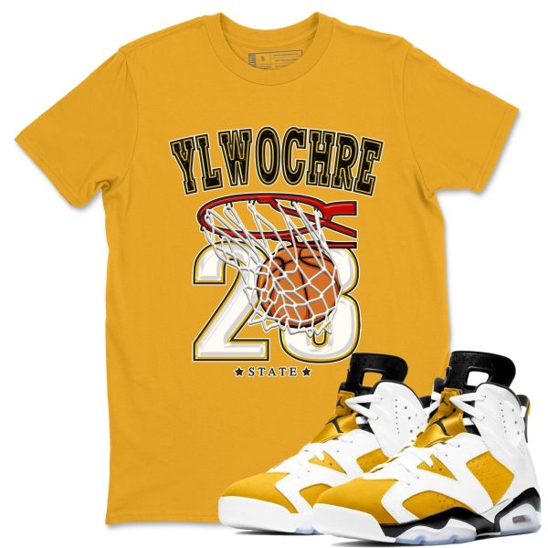 Basketball - Casual Unisex Cotton Sneaker T-Shirt To Match 6s Yellow Ochre Streetwear Jezsport.com