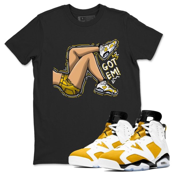 Got Em Legs - Casual Unisex Cotton Sneaker T-Shirt To Match 6s Yellow Ochre Streetwear Jezsport.com