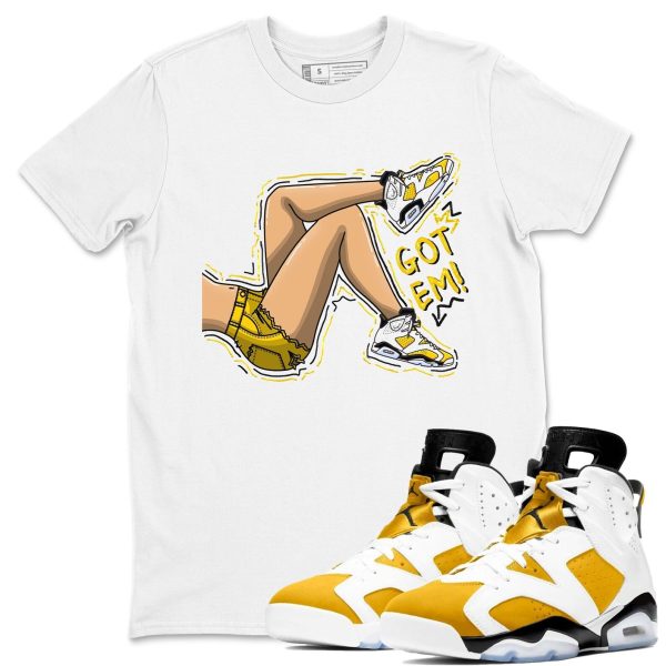 Got Em Legs - Casual Unisex Cotton Sneaker T-Shirt To Match 6s Yellow Ochre Streetwear Jezsport.com