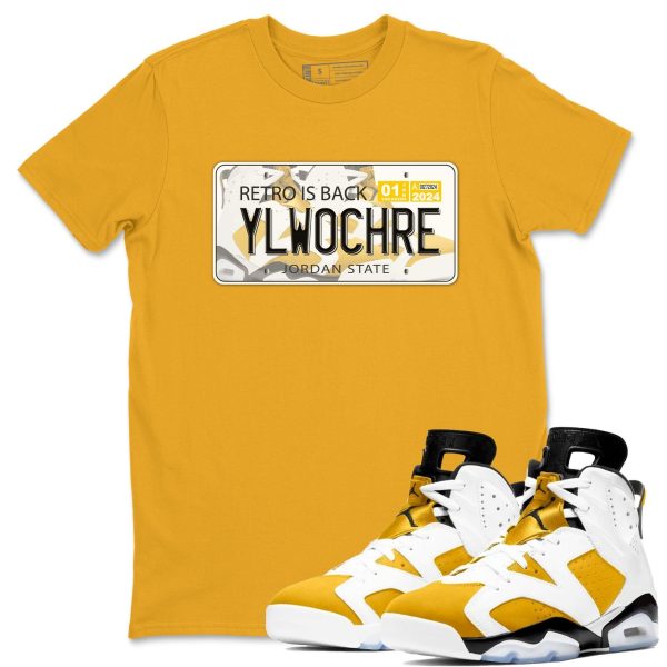 Sneaker Plate - Casual Unisex Cotton Sneaker T-Shirt To Match 6s Yellow Ochre Streetwear Jezsport.com