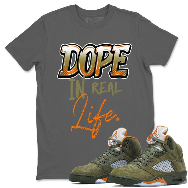 Dope In Real Life - Unisex Crew Neck Sneaker Matching Tee Shirt To Match 5s Olive Jezsport.com