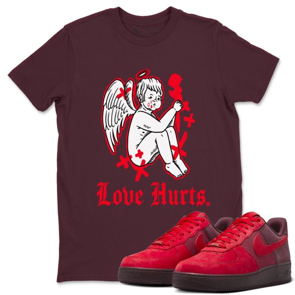 Love Hurts Unisex Crew Neck Sneaker Matching Tee Shirt To Match AF1 Layers Of Love Jezsport.com