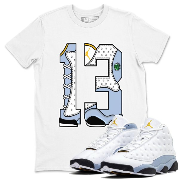 Number 13 Sneaker Tee - Sneaker Shirts To Match Jordans Unisex Cotton Sneaker Shirts To Match Jordans 13s Blue Grey Jezsport.com