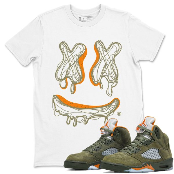 Smile Doodle Sneaker Tee - Sneaker Shirts To Match Jordans Unisex Cotton Sneaker Shirts To Match Jordans 5s Olive Jezsport.com