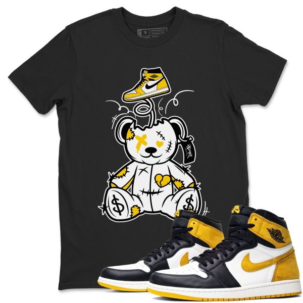 Surprise Teddy Bear Sneaker Tee - Unisex Cotton Sneaker Shirts To Match Jordans 1s Yellow Ochre Jezsport.com