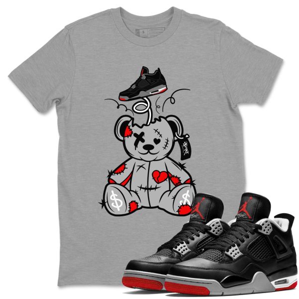 Surprise Teddy Bear Sneaker Tee - Unisex Cotton Sneaker Shirts To Match Jordans 4s Bred Reimagined Jezsport.com