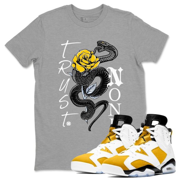 Trust None Sneaker Tee - Sneaker Shirts To Match Jordans Unisex Cotton Sneaker Shirts To Match Jordans 6s Yellow Ochre Jezsport.com