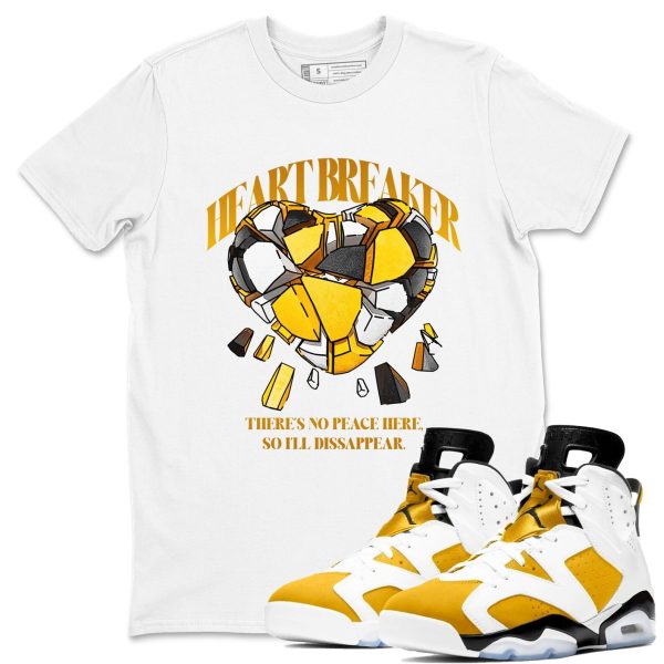 Heart Breaker Sneaker Tee - Unisex Cotton Sneaker Shirts To Match Jordans 6s Yellow Ochre Jezsport.com