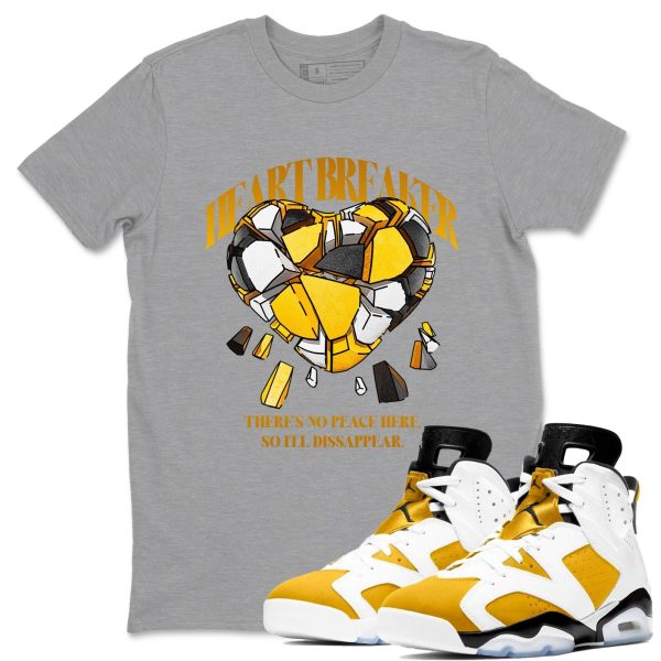 Heart Breaker Sneaker Tee - Unisex Cotton Sneaker Shirts To Match Jordans 6s Yellow Ochre Jezsport.com