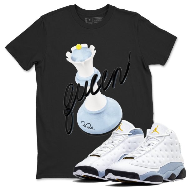 3D Queen Sneaker Tee - Sneaker Shirts To Match Jordans Unisex Cotton Sneaker Shirts To Match Jordans 13s Blue Grey Jezsport.com